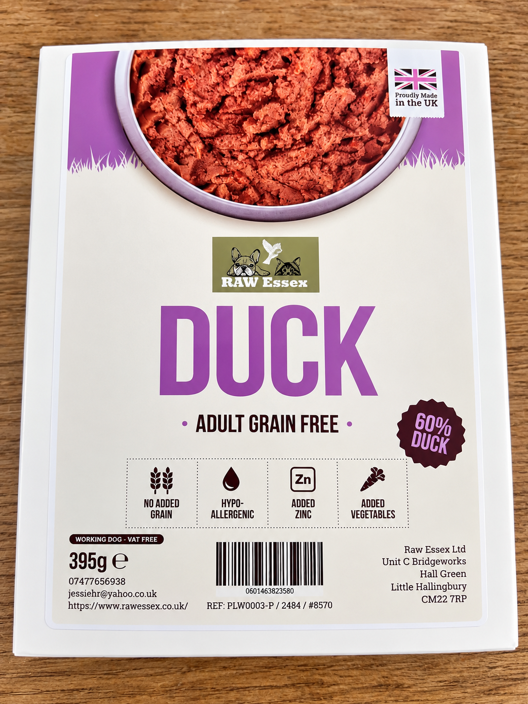 Raw Essex Duck Wet Food