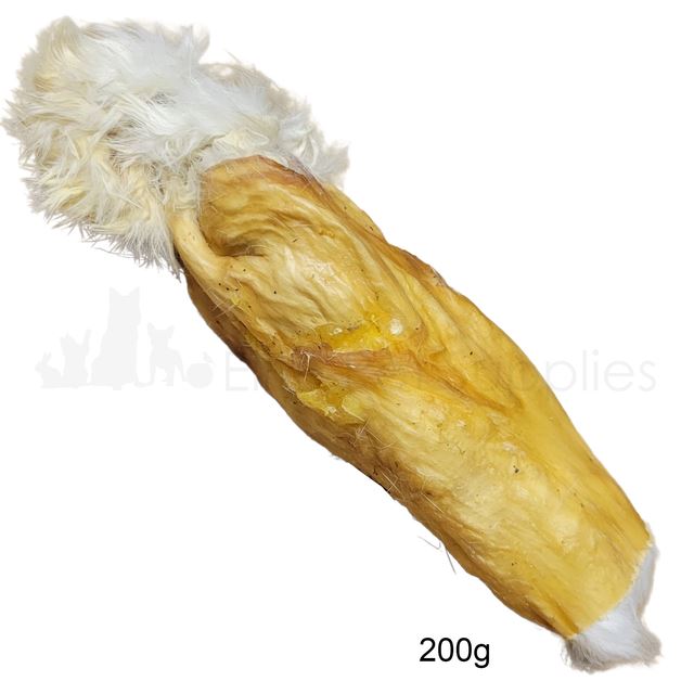 Dog Treat Hairy Fur Rabbit Skin Rolls Natural Long lasting Chew