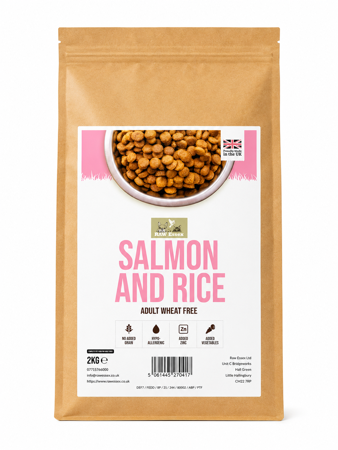 Raw Essex Salmon And Rice 2kg