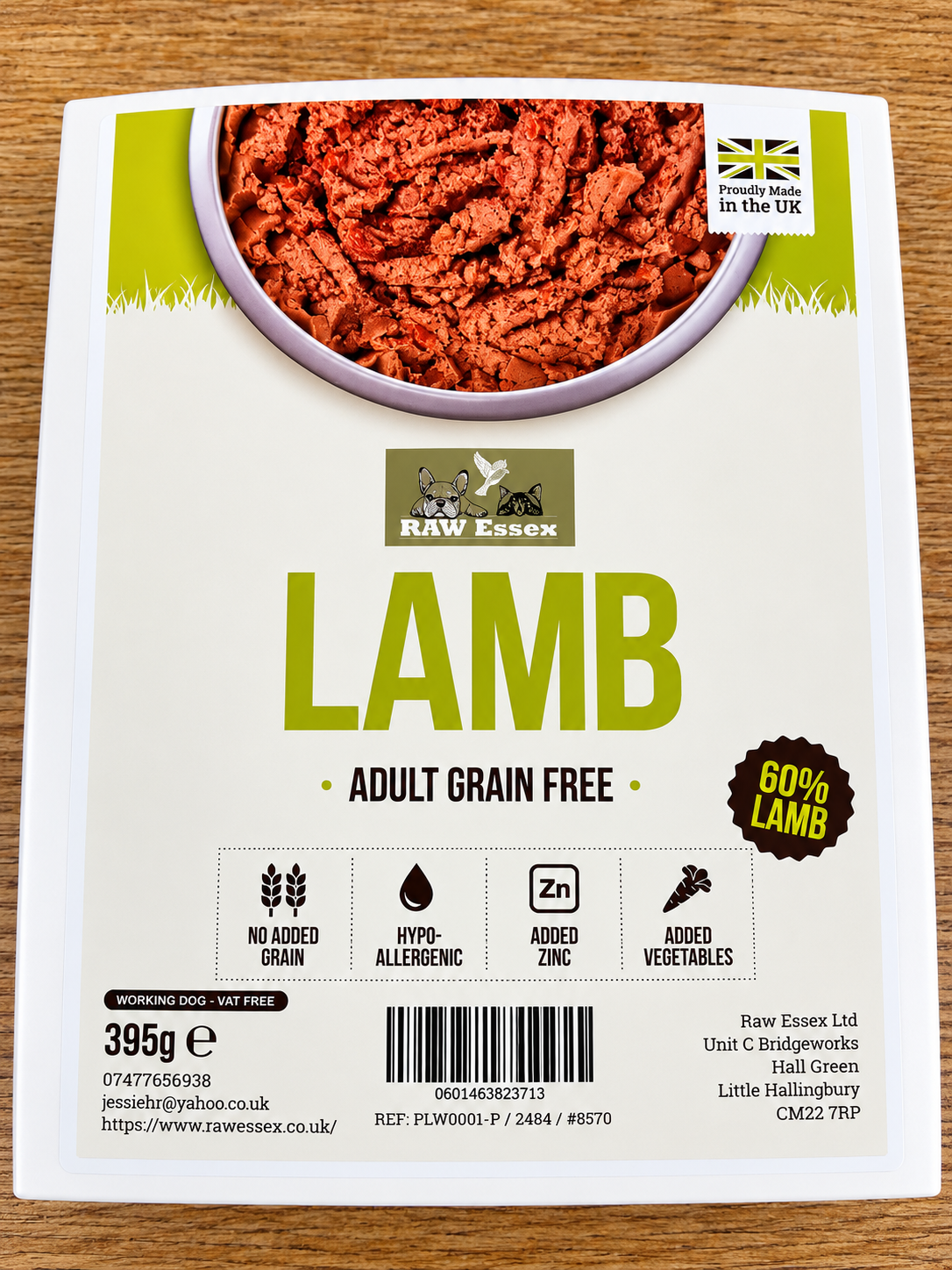 Raw Essex Lamb Wet Food