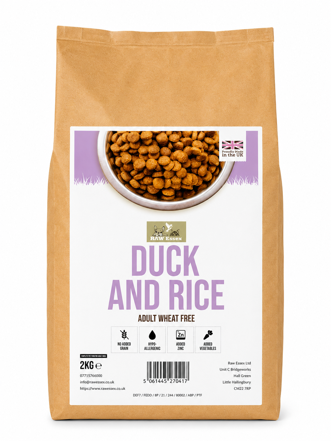 Raw Essex Duck and Rice 2kg